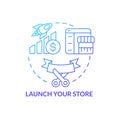 Launch your store blue gradient concept icon Royalty Free Stock Photo