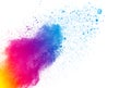 Launched colorful powder isolated Royalty Free Stock Photo