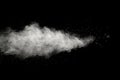 Launched white particle splash on black background. Royalty Free Stock Photo