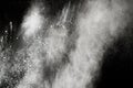 Launched white particle splash on black background Royalty Free Stock Photo