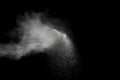 Launched white powder splash on black background. Royalty Free Stock Photo