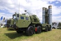 The launcher of the Russian antiaircraft missile system S-400 `Triumph` on the MAKS-2017 air show