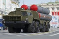 Launcher S-300PM closeup on parade rehearsal in honor of Victory Day in St. Petersburg