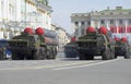 Launcher s-300PM at the rehearsal of parade in honor of Victory Day in St. Petersburg