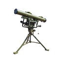 Launching of anti-tank guided missiles isolated on white background