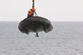 Launching of an inflatable dinghy, Zodiac Royalty Free Stock Photo