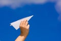 Launching a paper plane Royalty Free Stock Photo