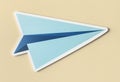 Launching paper plane cut out icon Royalty Free Stock Photo