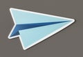 Launching paper plane cut out icon Royalty Free Stock Photo