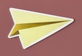 Launching paper plane cut out icon Royalty Free Stock Photo