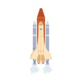 Launching rocket with astronauts vector Royalty Free Stock Photo
