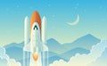 Launching Rocket Illustration