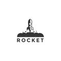 Launching rocket logo icon vector template Royalty Free Stock Photo