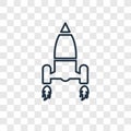 Launching Shuttle concept vector linear icon isolated on transparent background, Launching Shuttle concept transparency logo in o Royalty Free Stock Photo