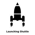 Launching Shuttle icon vector isolated on white background, logo Royalty Free Stock Photo