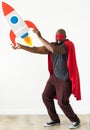 Launching small business with superhero concept Royalty Free Stock Photo