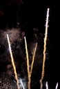 Launching various fireworks rockets Royalty Free Stock Photo