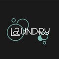 Laundary. Cleaning lettering, text on water drops, housework phrase, hand drawn letters, banner or poster, sticker, vector