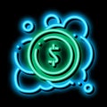 Laundered Cash Money neon glow icon illustration Royalty Free Stock Photo