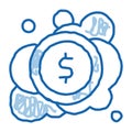 Laundered Cash Money doodle icon hand drawn illustration Royalty Free Stock Photo