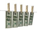 Laundering hundred dollar bills Royalty Free Stock Photo