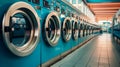 Laundromat, coin operated washing machines