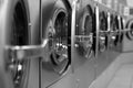 Laundromat doors Royalty Free Stock Photo