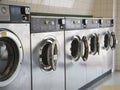 Laundromat front loading washers Royalty Free Stock Photo