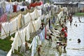 Laundry area on Buriganga River in capital Dhaka