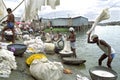 Laundry area on Buriganga River in capital Dhaka