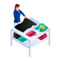 Laundry arrange clothes service icon, isometric style