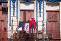 Laundry on the balcony of an old building, Old Havana Royalty Free Stock Photo