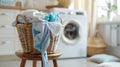The Laundry Basket of Clothes.AI generated image Royalty Free Stock Photo