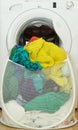 Laundry basket full of dirty clothes