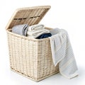 Laundry basket isolated on white background Royalty Free Stock Photo