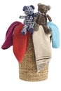 Laundry Basket and towels Royalty Free Stock Photo