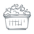 laundry bucket with bubbles