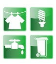 Laundry bulb tap garbage bin icon