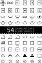 Laundry care symbols. Set of textile care icons. Wash and care signs of textile garment Royalty Free Stock Photo