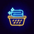 Laundry Clean Basket Neon Sign