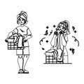 laundry clean woman vector