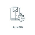 Laundry,cleaning cloths,express cleaning vector line icon, linear concept, outline sign, symbol