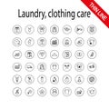 Laundry, clothing care, wash, icons set. Universal