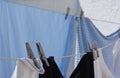 Laundry day, clothes on the line Royalty Free Stock Photo