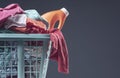 Laundry detergent and dirty clothes