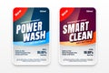 Laundry detergent or disinfectant labels set of two