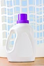 Laundry detergent nad plastic basket Royalty Free Stock Photo