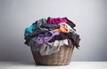 Laundry domestic basket fabric clothes heap dirty pile clean cotton textile