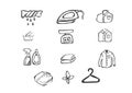 Laundry doodle icon vector simple art