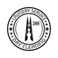 Laundry, dry cleaning emblem with clothes pin Royalty Free Stock Photo